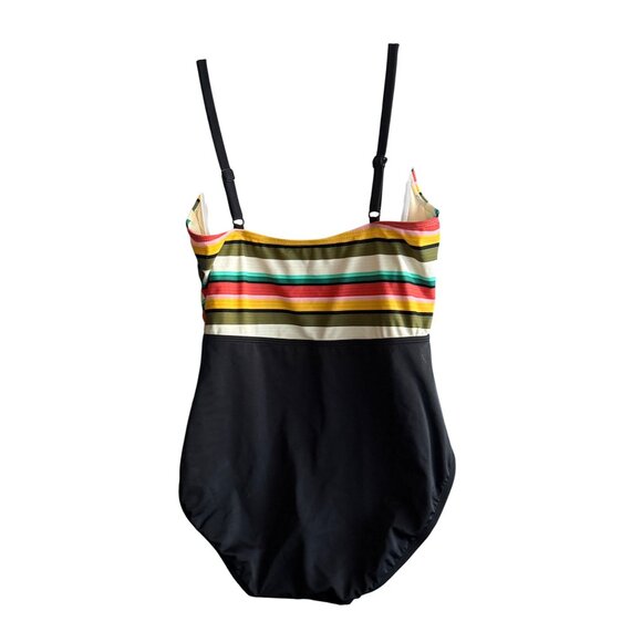 Beach Betty Striped Bow Front Cutout One-Piece Swimsuit Size XL NWT - Picture 4 of 5